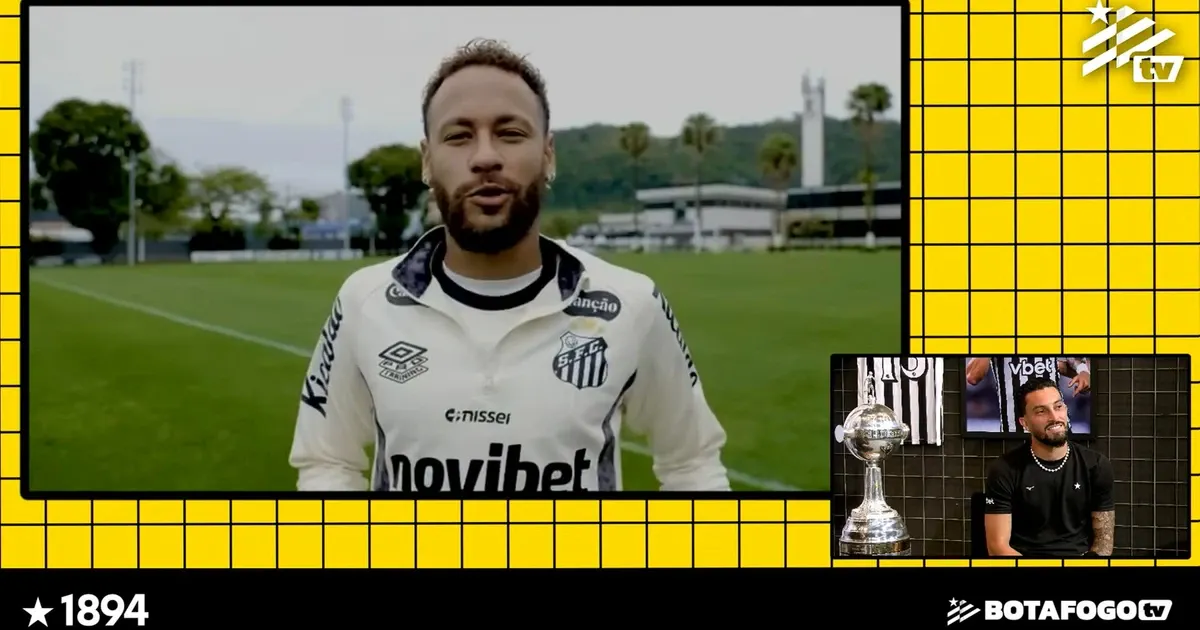 Neymar saúda Alex Telles na Botafogo TV por marca de 100 jogos: ‘Mais um grande clube da sua carreira. Você sabe o quanto te amo’