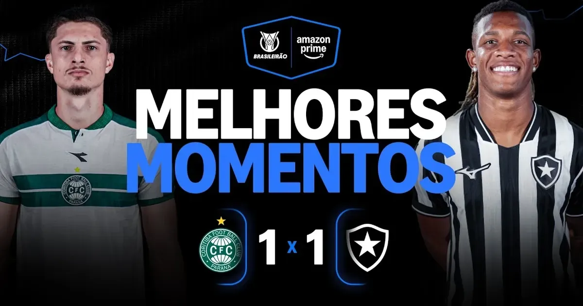 VĂDEO | Gols e melhores momentos de Coritiba 1Ă1 Botafogo no Couto Pereira