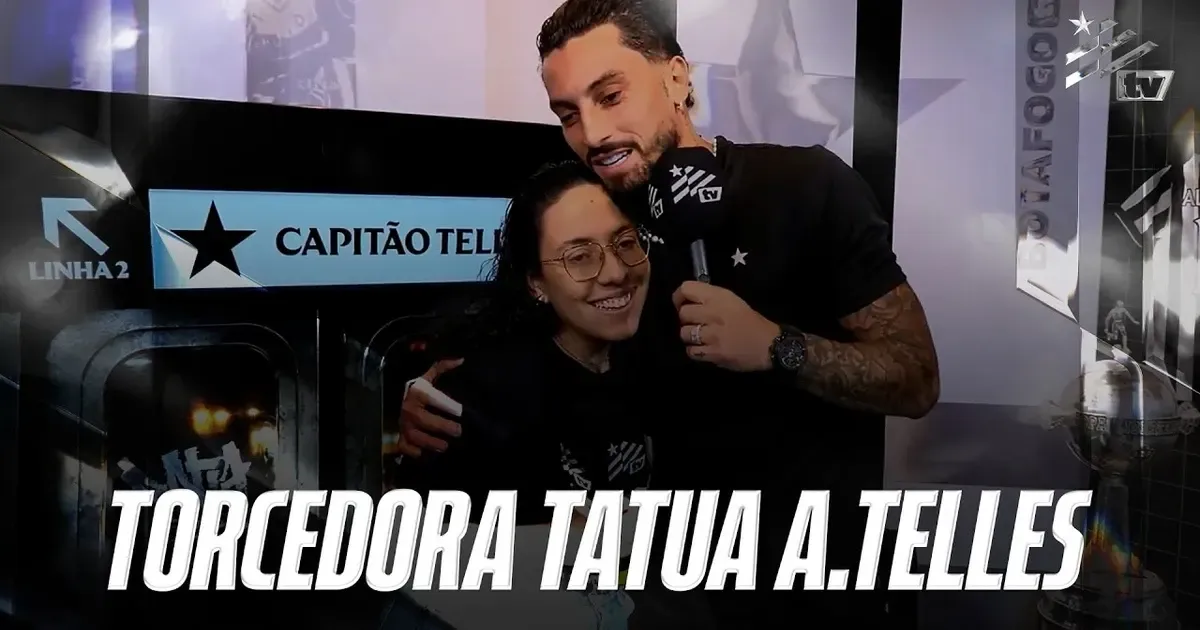 Torcedora do Botafogo faz tatuagem com autógrafo de Alex Telles